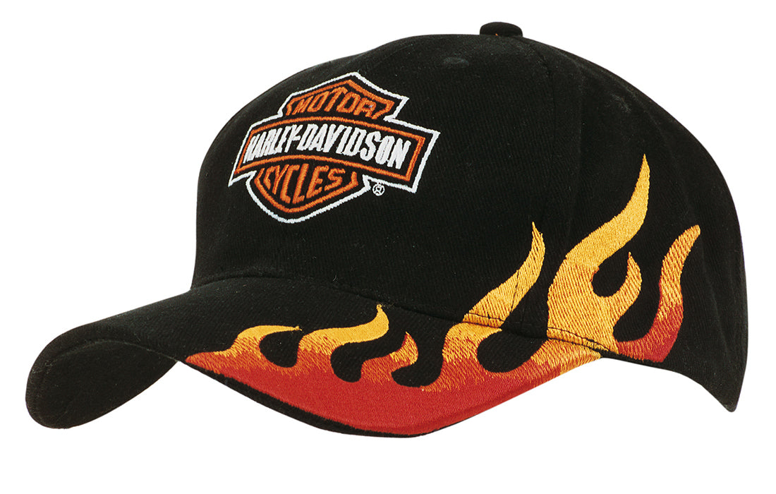 Brushed Heavy Cotton Cap with Flame Embroidery Brushed Heavy Cotton Cap with Flame Embroidery HEADWEAR STOCKISTS Faster Workwear and Design