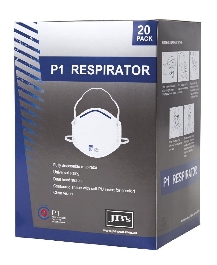 JB's P1 RESPIRATOR (20PC) JB's P1 RESPIRATOR (20PC) JB's wear Faster Workwear and Design