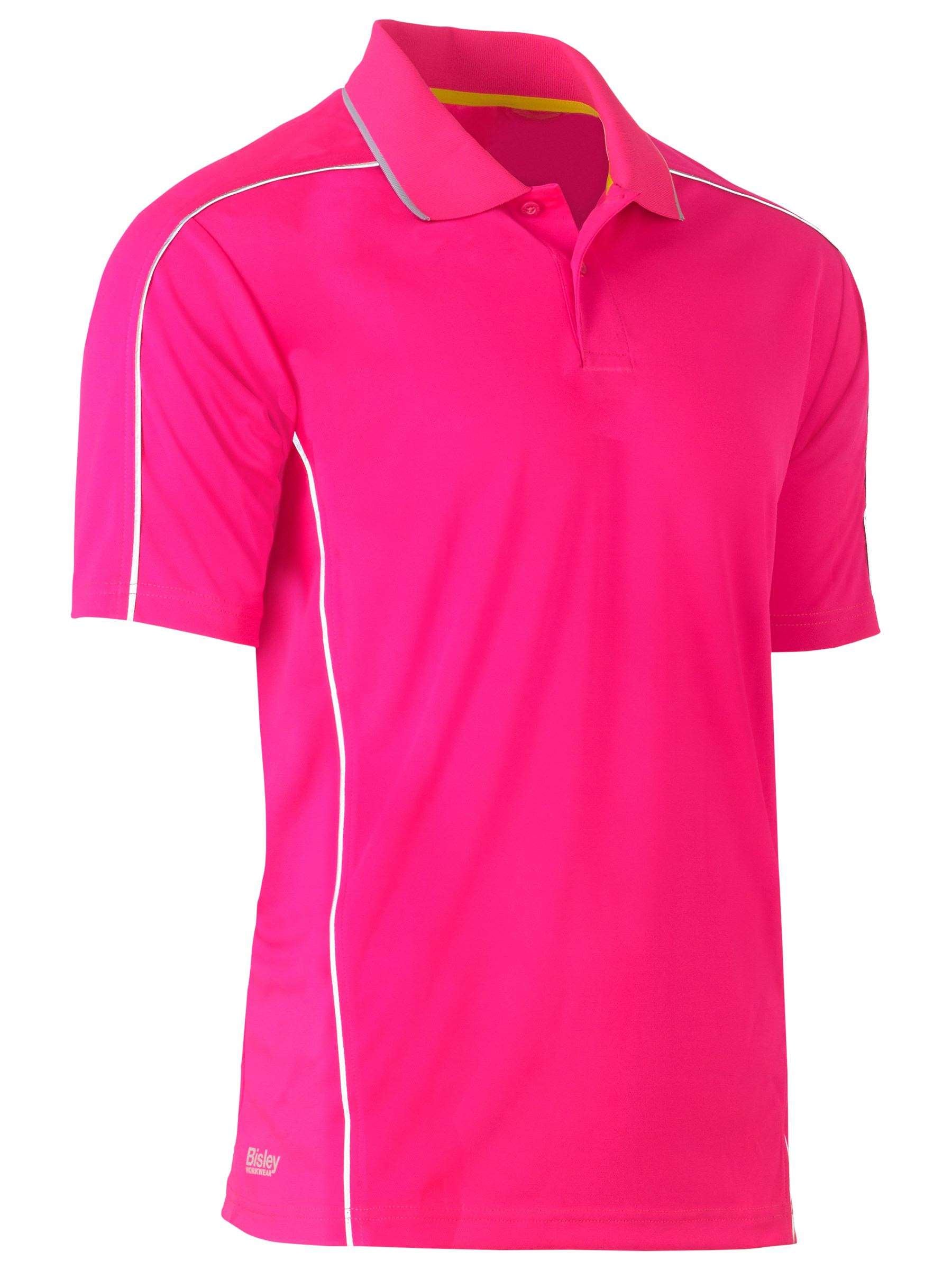 Cool Mesh Polo with Reflective Piping Cool Mesh Polo with Reflective Piping Bisley Workwear Faster Workwear and Design