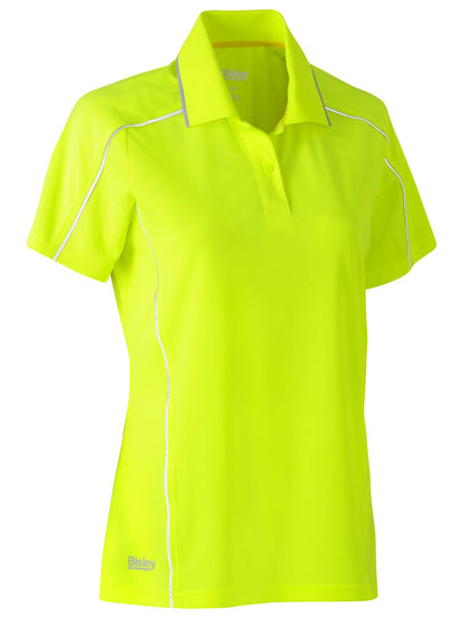 Women's Cool Mesh Polo with Reflective Piping Women's Cool Mesh Polo with Reflective Piping Bisley Workwear Faster Workwear and Design