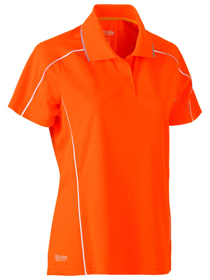 Women's Cool Mesh Polo with Reflective Piping Women's Cool Mesh Polo with Reflective Piping Bisley Workwear Faster Workwear and Design