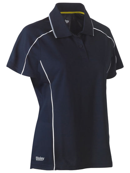 Women's Cool Mesh Polo with Reflective Piping Women's Cool Mesh Polo with Reflective Piping Bisley Workwear Faster Workwear and Design