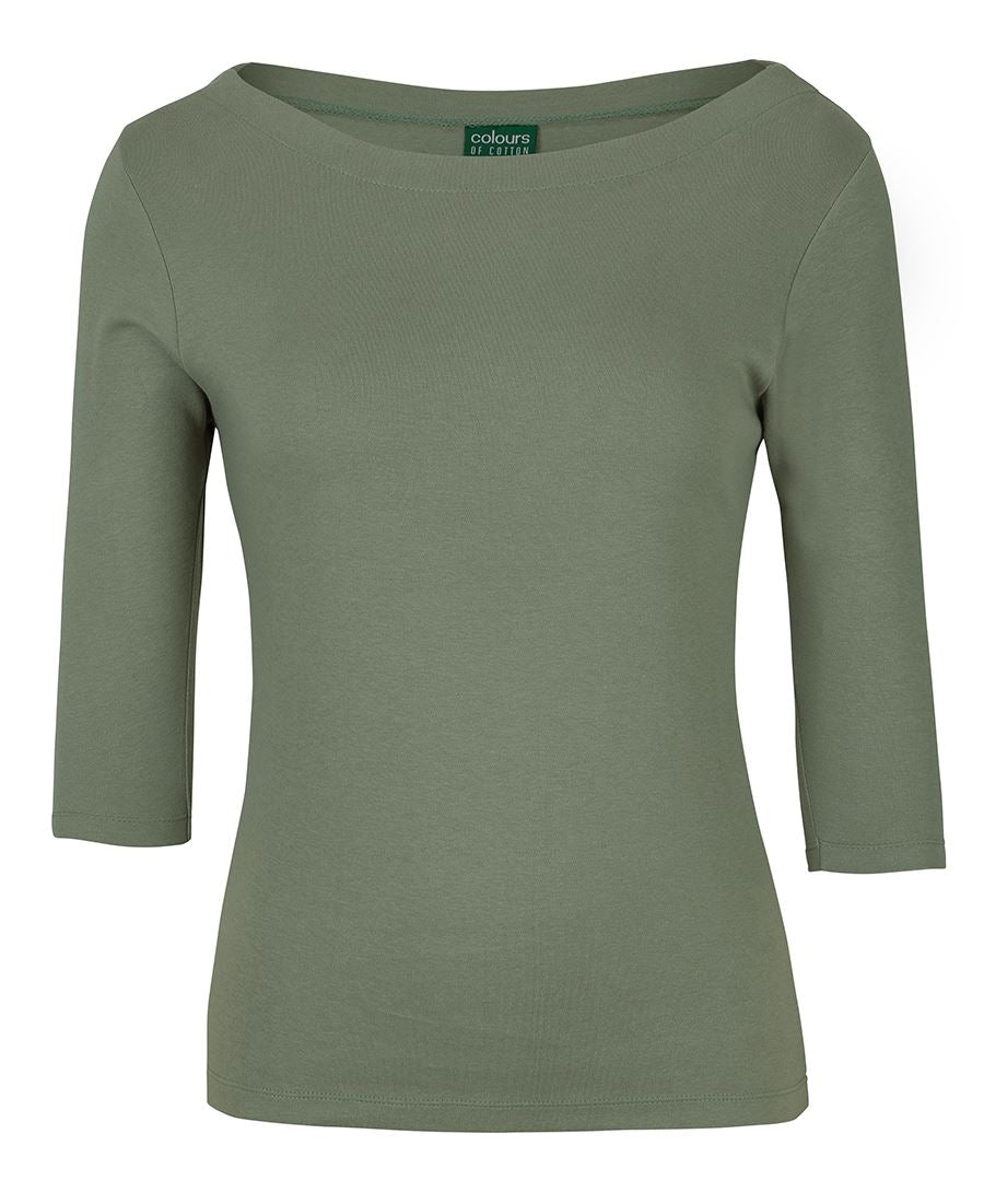 C of C LADIES 3/4 SLEEVE BOAT NECK TEE C of C LADIES 3/4 SLEEVE BOAT NECK TEE Colours of Cotton Faster Workwear and Design