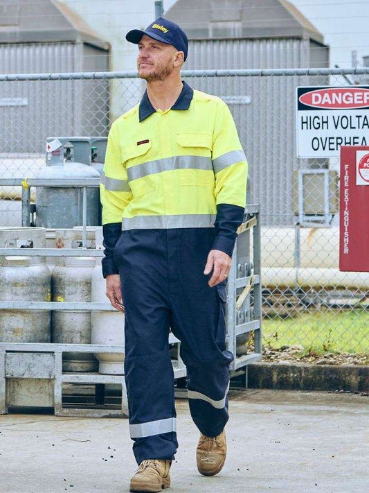 Apex 185/240 Taped Hi Vis FR Ripstop Vented Coverall Apex 185/240 Taped Hi Vis FR Ripstop Vented Coverall Bisley Workwear Faster Workwear and Design