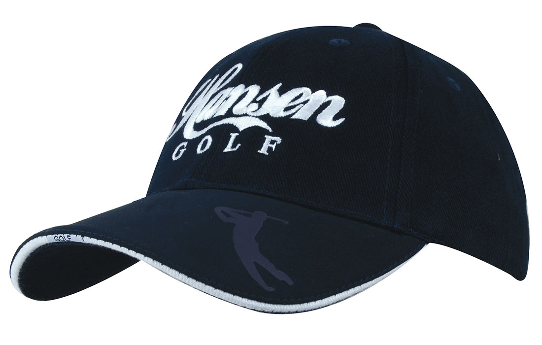 Brushed Heavy Cotton Cap with Embossed Pu Peak Brushed Heavy Cotton Cap with Embossed Pu Peak HEADWEAR STOCKISTS Faster Workwear and Design