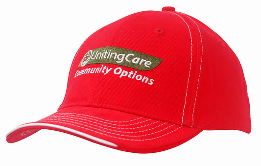 Brushed Heavy Cotton Cap with Contrasting Stitching and Open Lip Sandwich Brushed Heavy Cotton Cap with Contrasting Stitching and Open Lip Sandwich HEADWEAR STOCKISTS Faster Workwear and Design