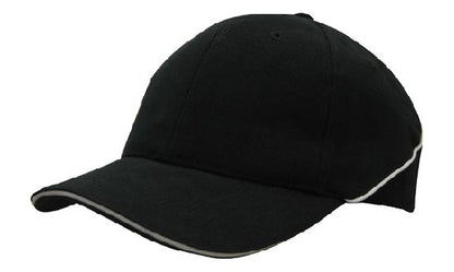 Brushed Heavy Cotton Cap with Crown Piping and Sandwich Brushed Heavy Cotton Cap with Crown Piping and Sandwich HEADWEAR STOCKISTS Faster Workwear and Design