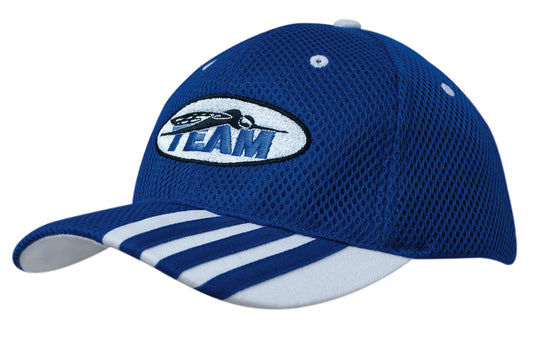 Sandwich Mesh Cap with Striping on Peak Sandwich Mesh Cap with Striping on Peak HEADWEAR STOCKISTS Faster Workwear and Design