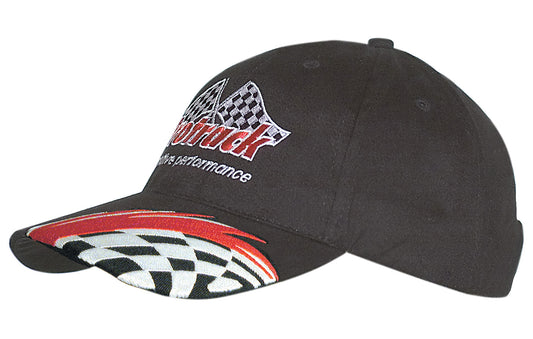 Brushed Cotton Cap with Swoosh & Check Embroidery Brushed Cotton Cap with Swoosh & Check Embroidery HEADWEAR STOCKISTS Faster Workwear and Design