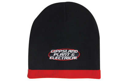 Roll Down Two Tone Acrylic Beanie Roll Down Two Tone Acrylic Beanie HEADWEAR STOCKISTS Faster Workwear and Design