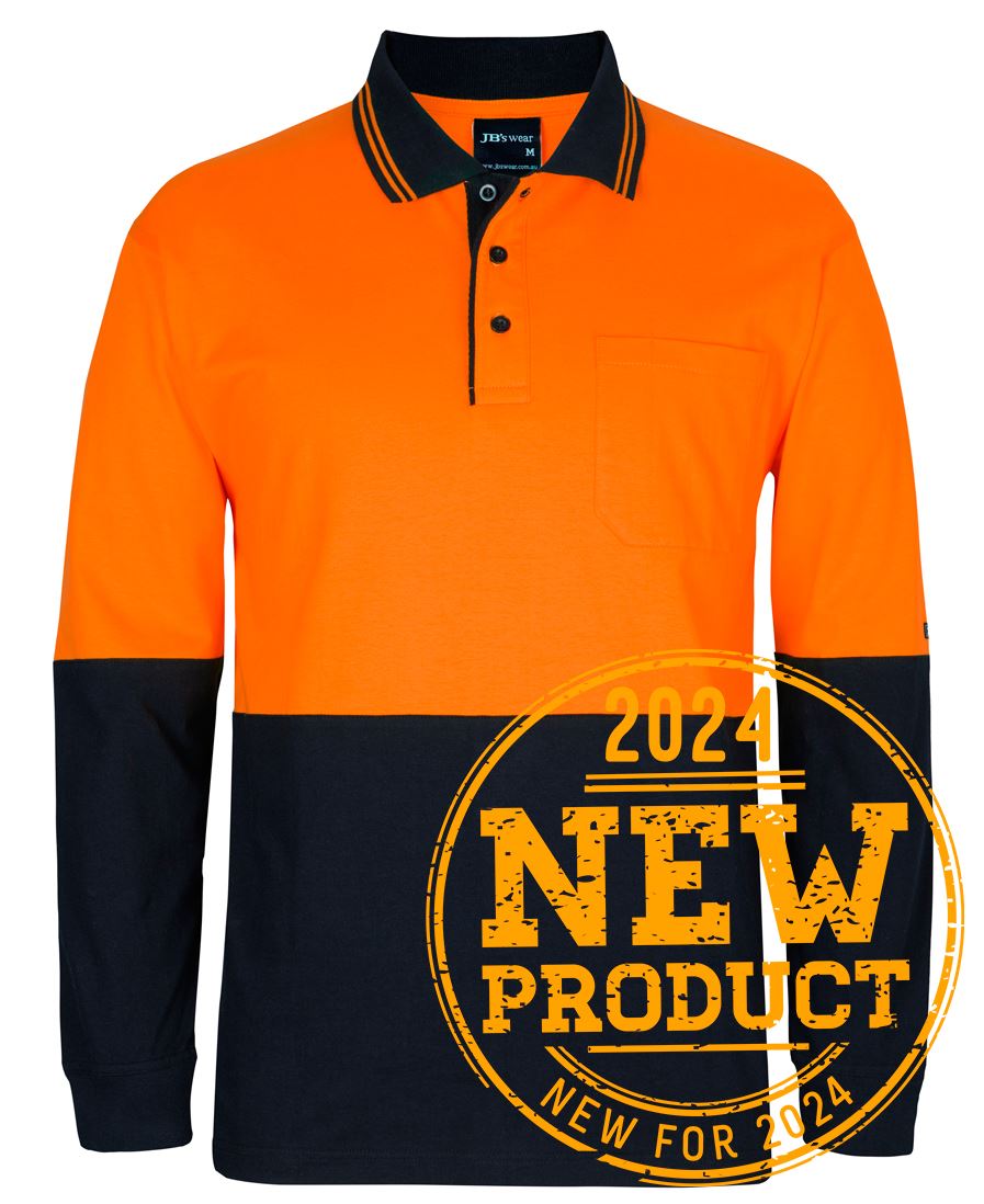 JB's HV L/S COTTON POLO JB's HV L/S COTTON POLO JB's wear Faster Workwear and Design