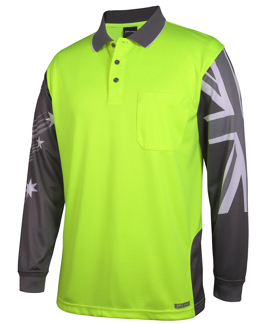 JB's HV L/S SOUTHERN CROSS POLO JB's HV L/S SOUTHERN CROSS POLO JB's wear Faster Workwear and Design