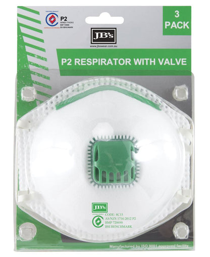 JB's BLISTER (3PC) P2 RESPIRATOR WITH VALVE JB's BLISTER (3PC) P2 RESPIRATOR WITH VALVE JB's wear Faster Workwear and Design