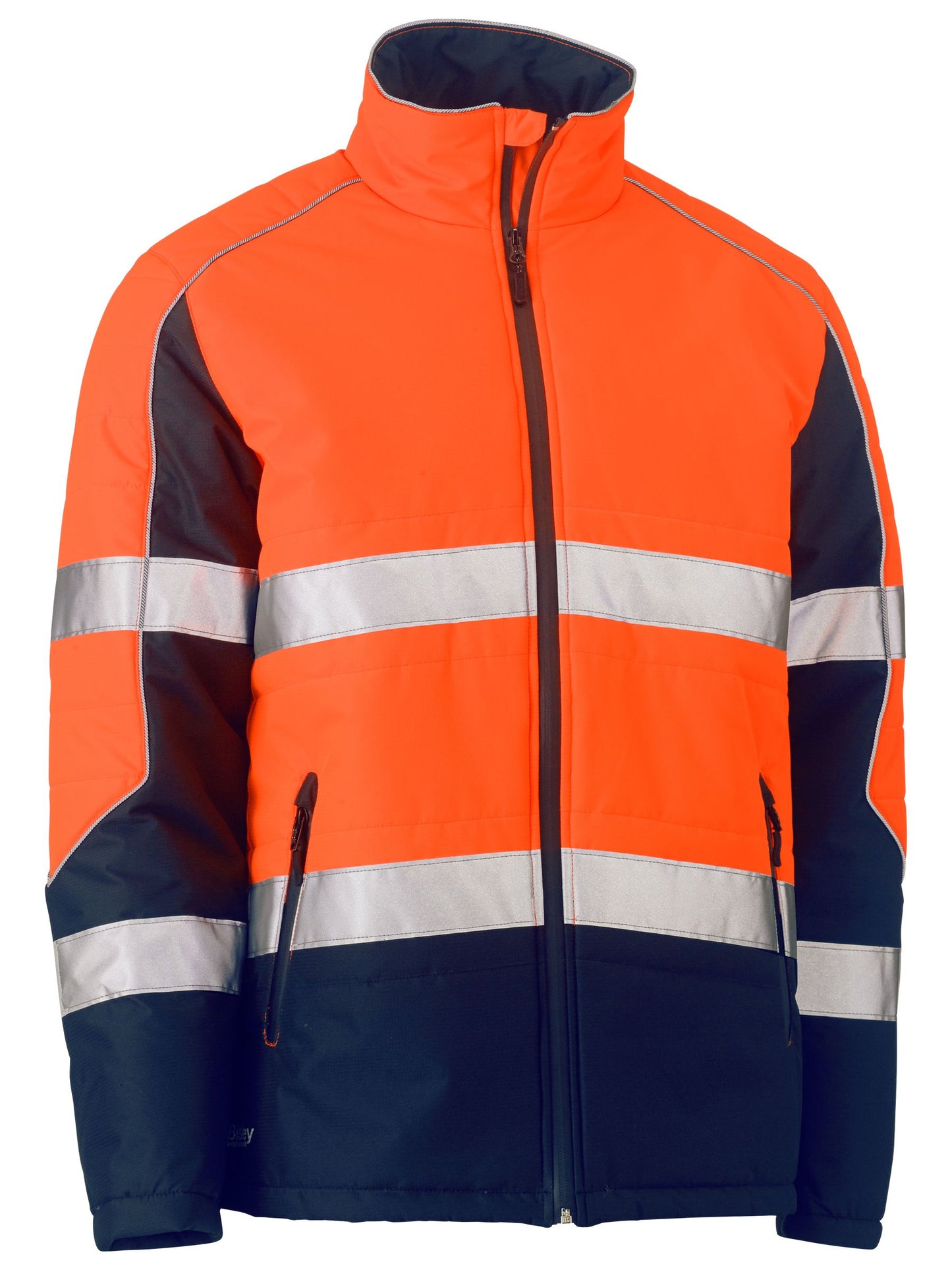 Taped Hi Vis Puffer Jacket with Stand Collar Taped Hi Vis Puffer Jacket with Stand Collar Bisley Workwear Faster Workwear and Design