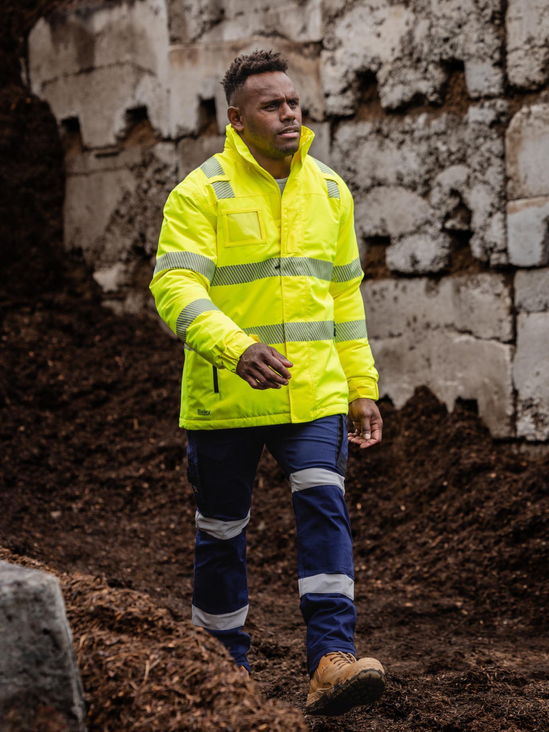 Taped Hi Vis Heated Jacket with Hood Taped Hi Vis Heated Jacket with Hood Bisley Workwear Faster Workwear and Design