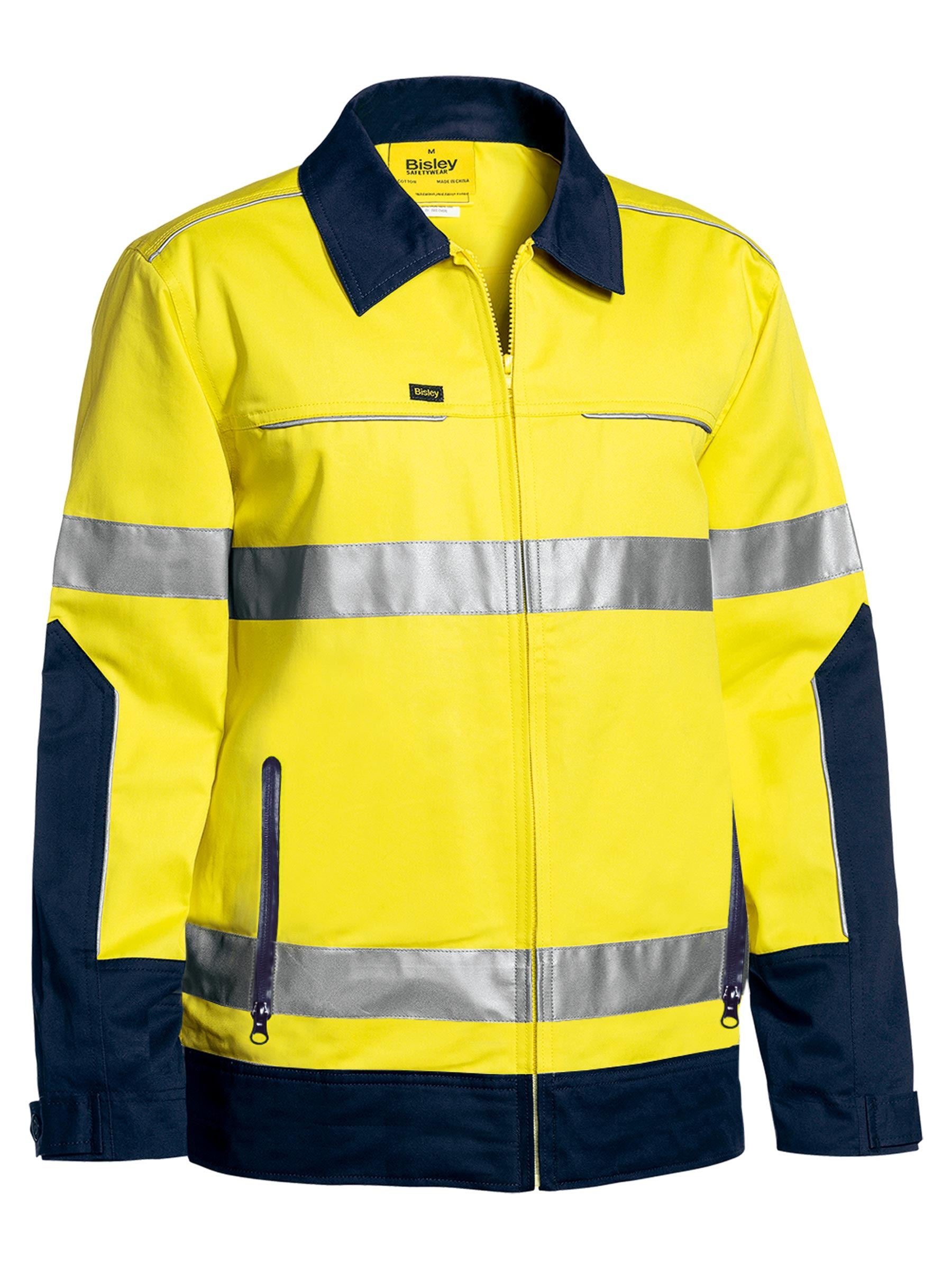 Taped Hi Vis Drill Jacket with Liquid Repellent finish Taped Hi Vis Drill Jacket with Liquid Repellent finish Bisley Workwear Faster Workwear and Design