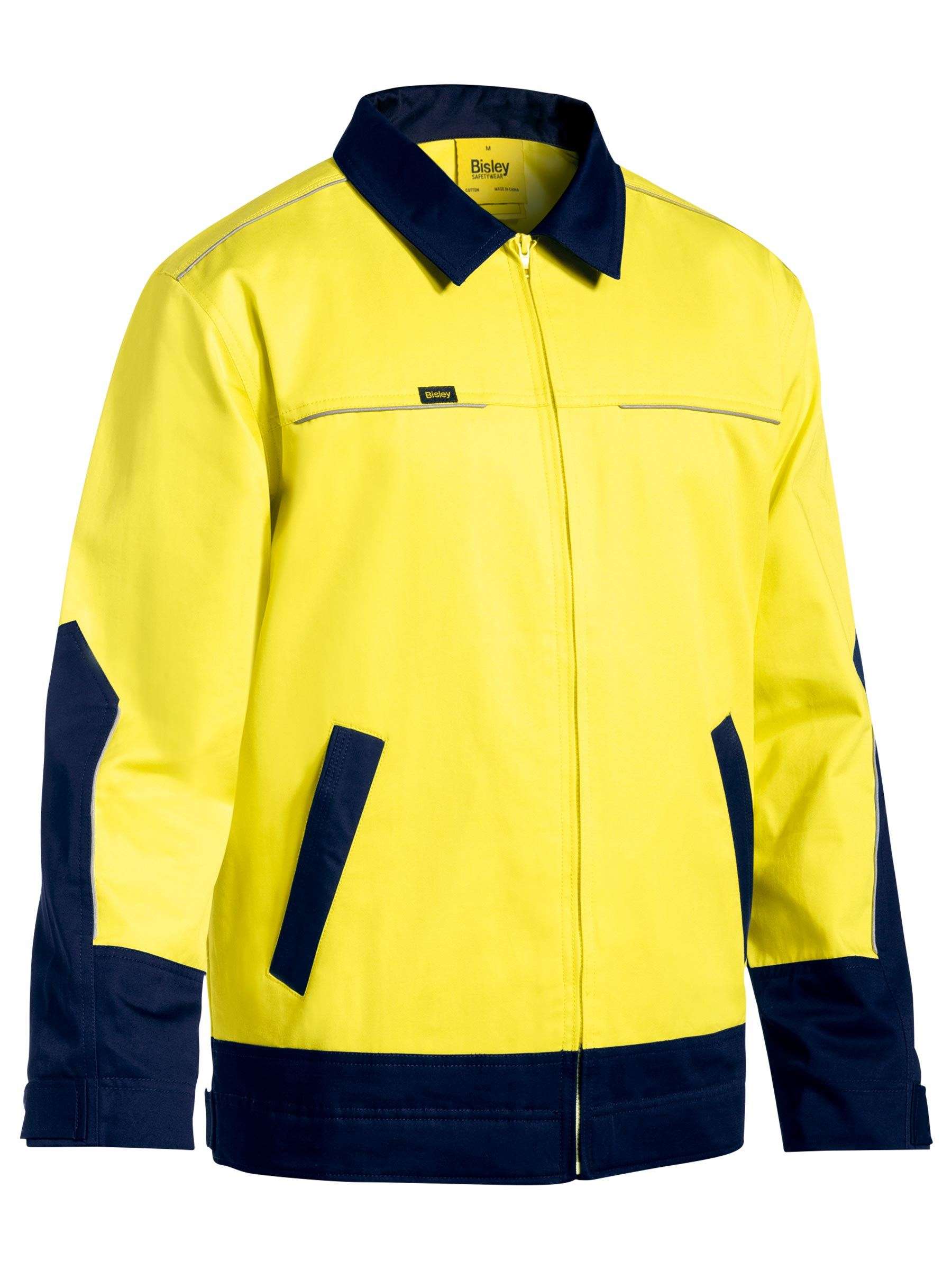 Hi Vis Drill Jacket with Liquid Repellent Finish Hi Vis Drill Jacket with Liquid Repellent Finish Bisley Workwear Faster Workwear and Design