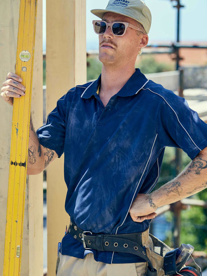 Cool Mesh Polo with Reflective Piping Cool Mesh Polo with Reflective Piping Bisley Workwear Faster Workwear and Design