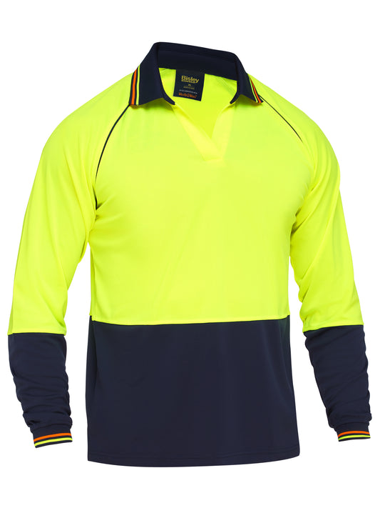 Two Tone Hi Vis V-Neck Polo Shirt Two Tone Hi Vis V-Neck Polo Shirt Bisley Workwear Faster Workwear and Design