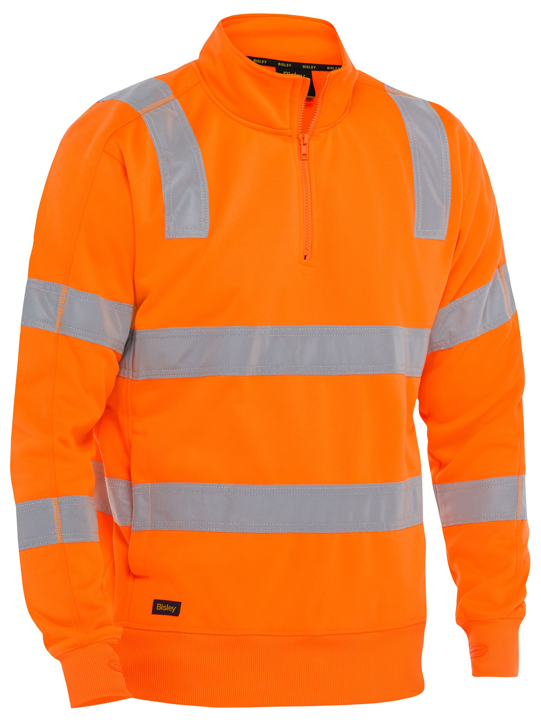 Taped hi Vis 1/4 Zip Pullover Taped hi Vis 1/4 Zip Pullover Bisley Workwear Faster Workwear and Design