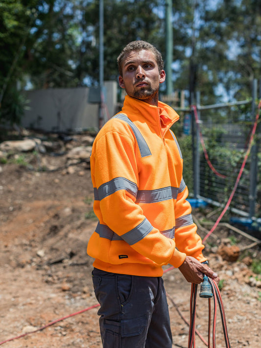 X Taped Hi Vis 1/4 Zip Pullover X Taped Hi Vis 1/4 Zip Pullover Bisley Workwear Faster Workwear and Design