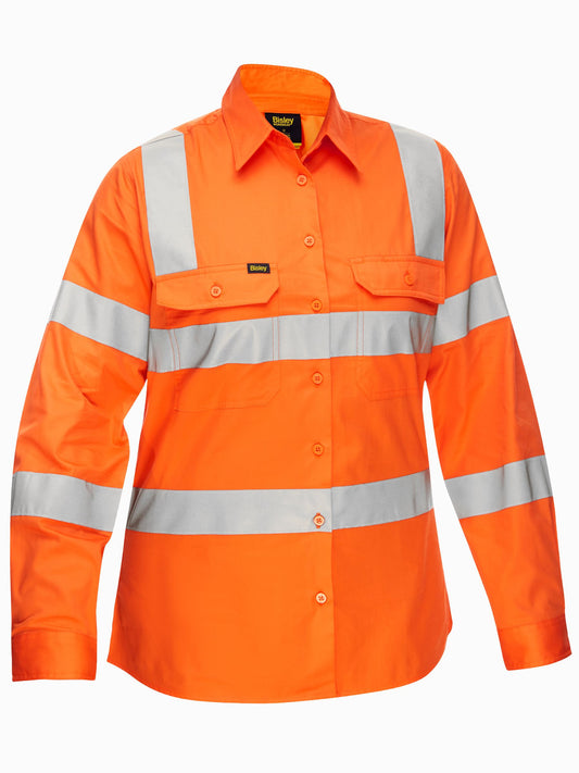 Women's Taped Biomotion Cool Lightweight Hi Vis Shirt Women's Taped Biomotion Cool Lightweight Hi Vis Shirt Bisley Workwear Faster Workwear and Design