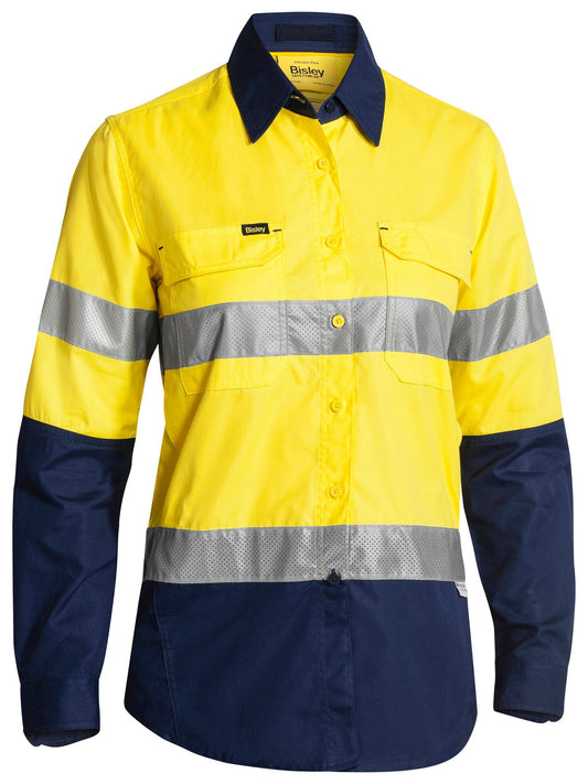 Women's X Airflow™ Taped Hi Vis Ripstop Shirt Women's X Airflow™ Taped Hi Vis Ripstop Shirt Bisley Workwear Faster Workwear and Design
