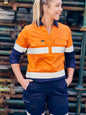 Womens Taped Hi Vis Stretch Closed Front Shirt Womens Taped Hi Vis Stretch Closed Front Shirt Bisley Workwear Faster Workwear and Design