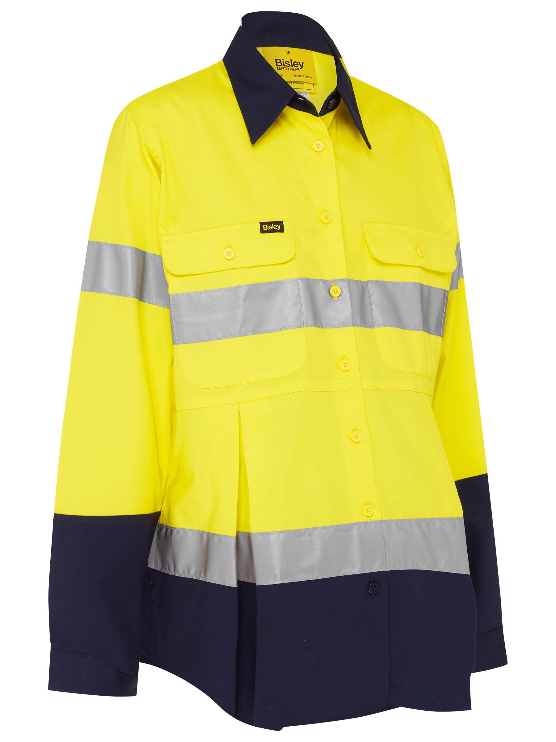 Women's Taped Hi Vis Maternity Drill Shirt Women's Taped Hi Vis Maternity Drill Shirt Bisley Workwear Faster Workwear and Design