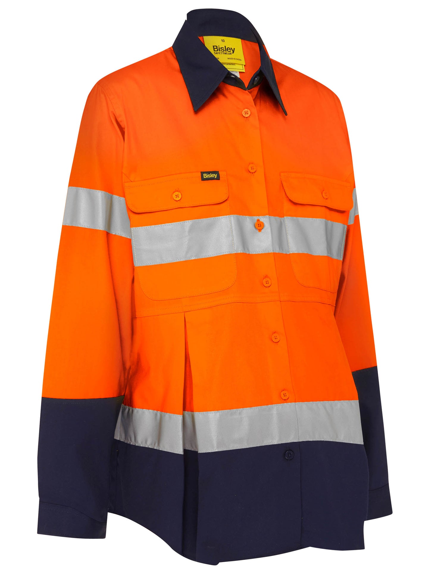 Women's Taped Hi Vis Maternity Drill Shirt Women's Taped Hi Vis Maternity Drill Shirt Bisley Workwear Faster Workwear and Design