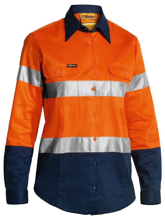 Women's Taped Hi Vis Drill Shirt Women's Taped Hi Vis Drill Shirt Bisley Workwear Faster Workwear and Design