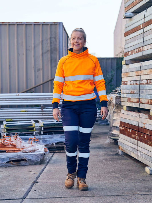 Women's Taped Mid Rise Stretch Cotton Pants Women's Taped Mid Rise Stretch Cotton Pants Bisley Workwear Faster Workwear and Design