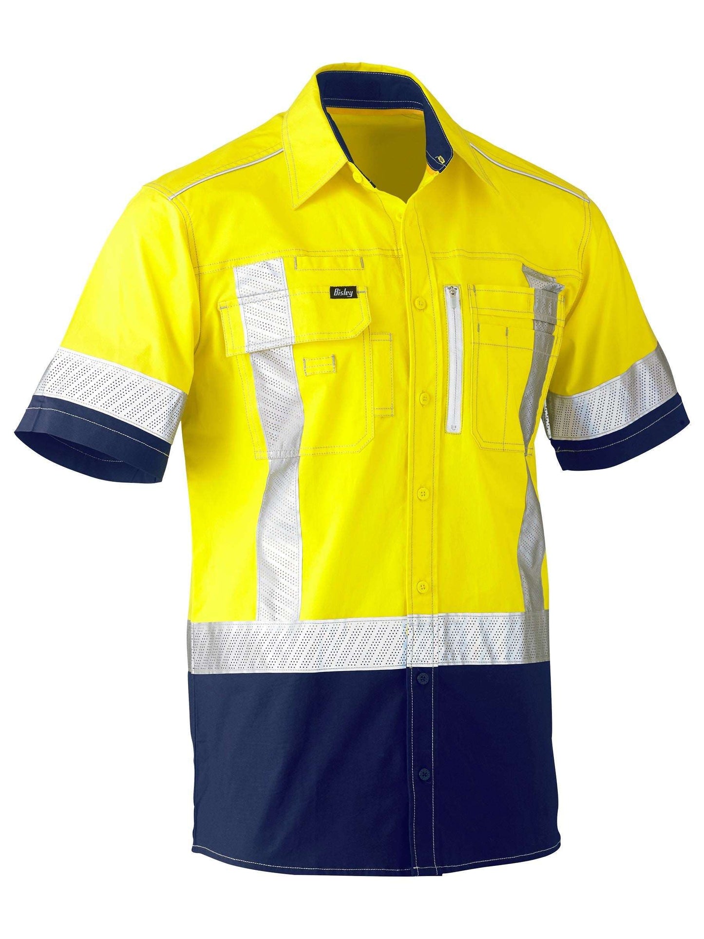 Flx & Move™ X Taped Hi Vis Utility Shirt Flx & Move™ X Taped Hi Vis Utility Shirt Bisley Workwear Faster Workwear and Design