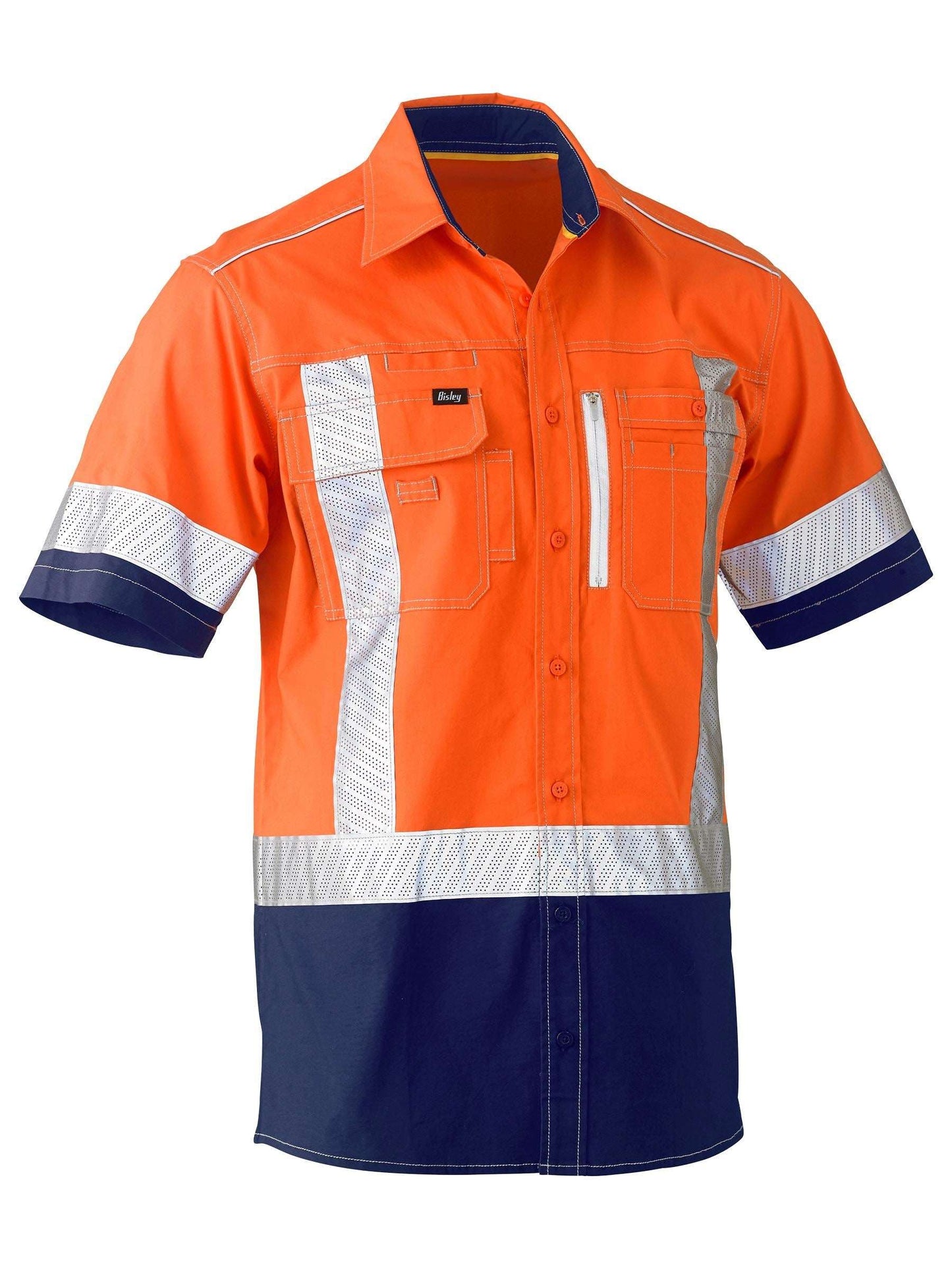 Flx & Move™ X Taped Hi Vis Utility Shirt Flx & Move™ X Taped Hi Vis Utility Shirt Bisley Workwear Faster Workwear and Design