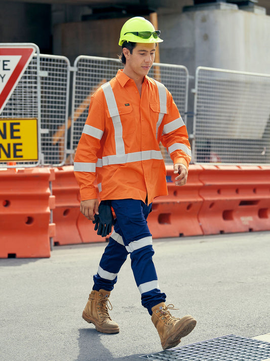 X Taped Biomotion Hi Vis Cool Lightweight Drill Shirt X Taped Biomotion Hi Vis Cool Lightweight Drill Shirt Bisley Workwear Faster Workwear and Design