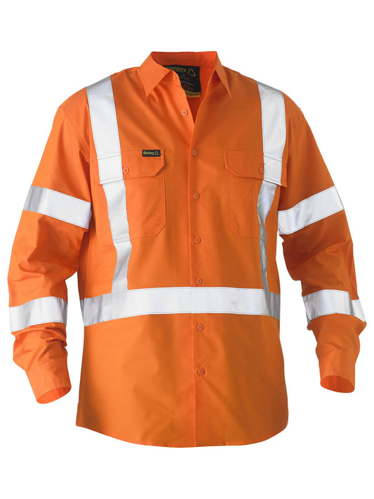 Recycle X Taped Hi Vis Drill Shirt Recycle X Taped Hi Vis Drill Shirt Bisley Workwear Faster Workwear and Design