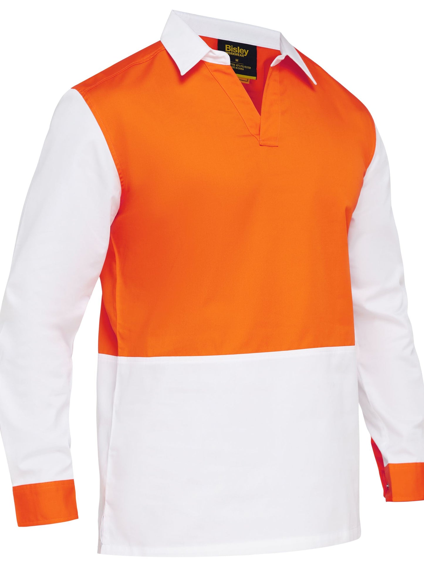 Two Tone Hi Vis V-Neck Long Sleeve Shirt Two Tone Hi Vis V-Neck Long Sleeve Shirt Bisley Workwear Faster Workwear and Design