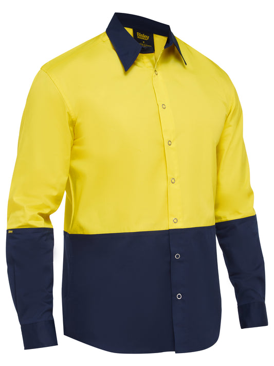 Two Tone Hi Vis Long Sleeve Shirt Two Tone Hi Vis Long Sleeve Shirt Bisley Workwear Faster Workwear and Design