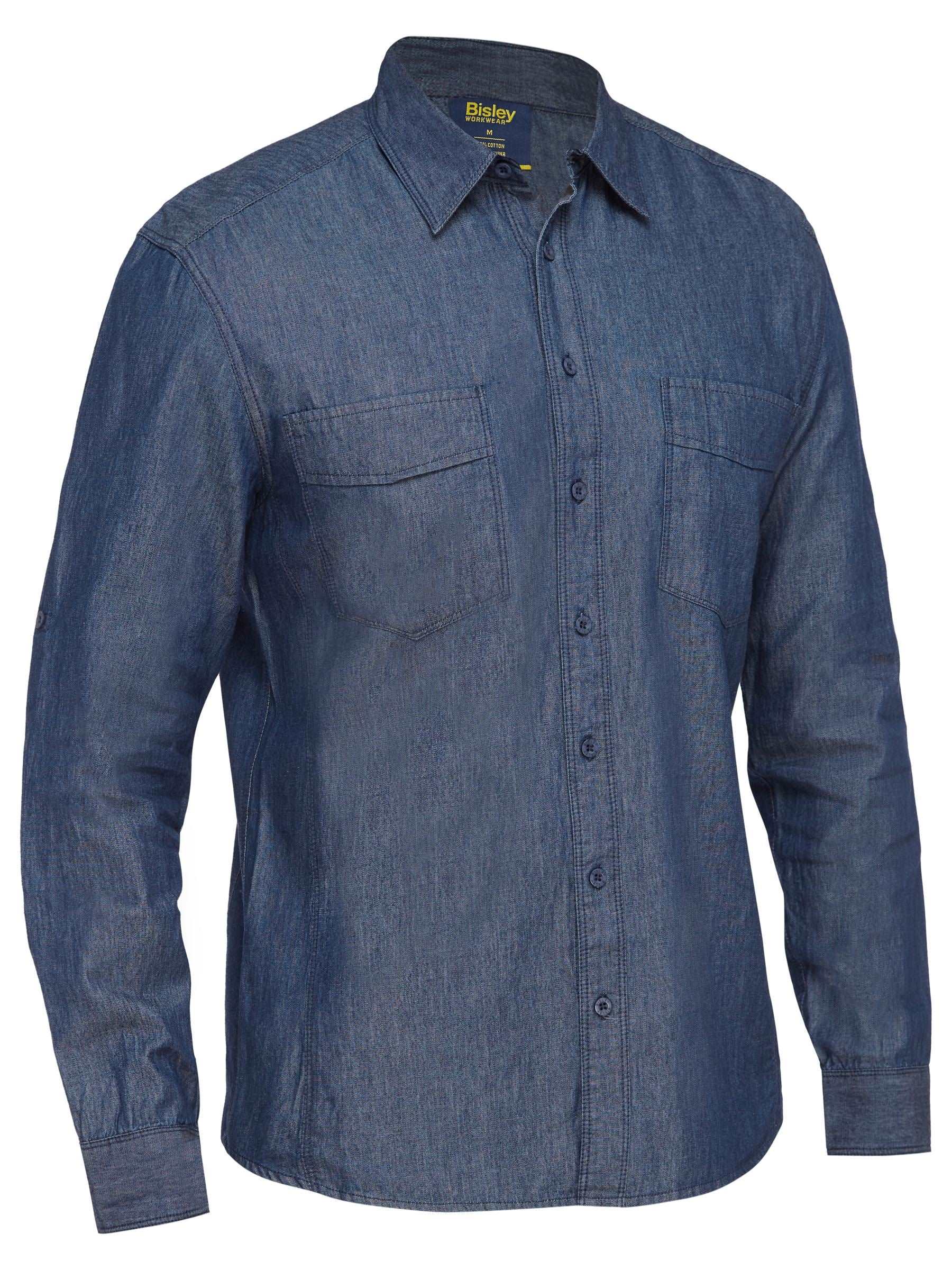 Mens Long Sleeve Denim Work Shirt Mens Long Sleeve Denim Work Shirt Bisley Workwear Faster Workwear and Design