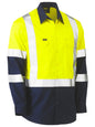 X Taped Biomotion Two Tone Hi Vis Lightweight Drill Shirt X Taped Biomotion Two Tone Hi Vis Lightweight Drill Shirt Bisley Workwear Faster Workwear and Design