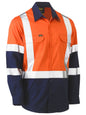 X Taped Biomotion Two Tone Hi Vis Lightweight Drill Shirt X Taped Biomotion Two Tone Hi Vis Lightweight Drill Shirt Bisley Workwear Faster Workwear and Design