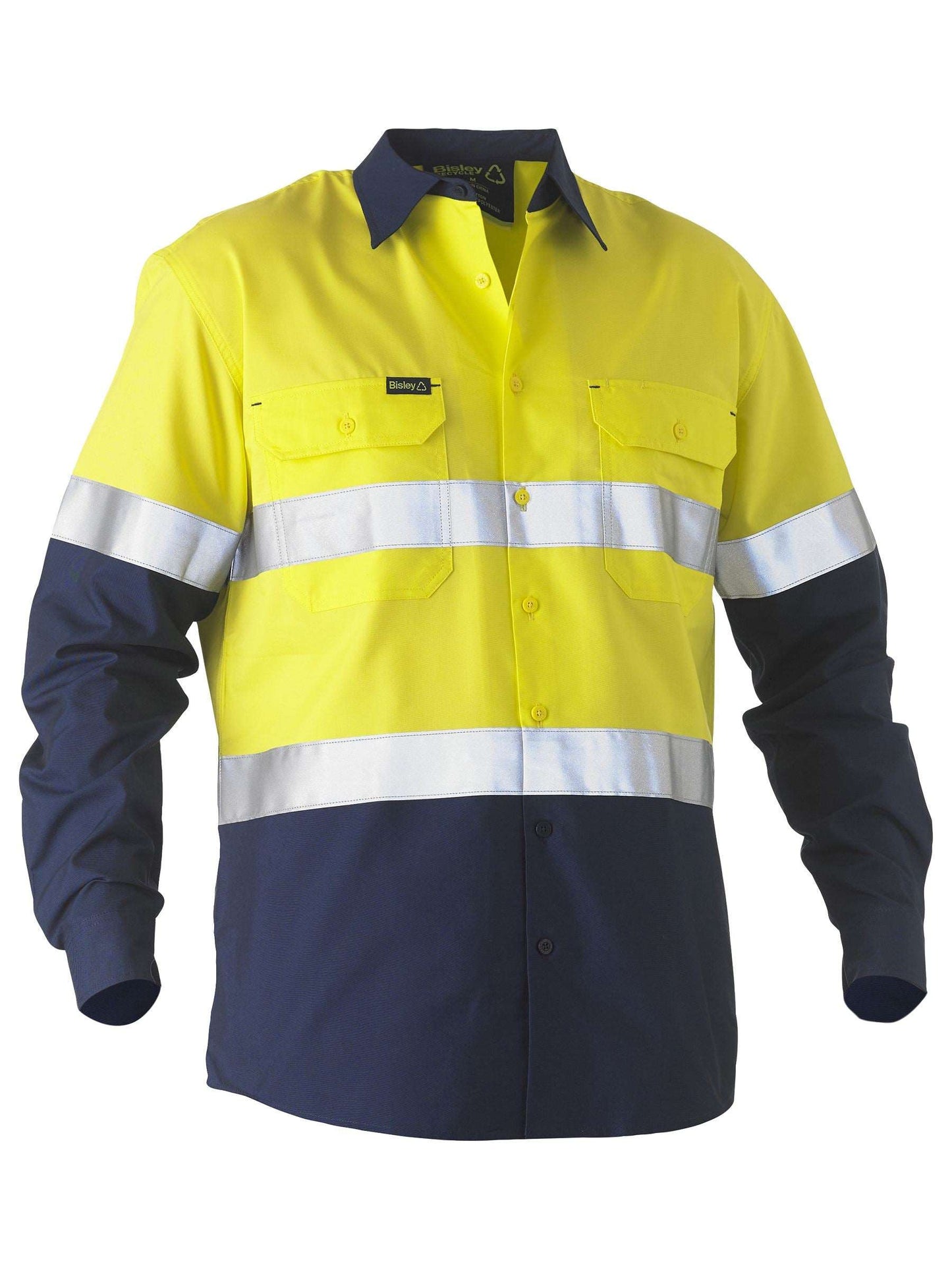 Bisley Recycle Taped Two Tone Hi Vis Drill Shirt Bisley Recycle Taped Two Tone Hi Vis Drill Shirt Bisley Workwear Faster Workwear and Design