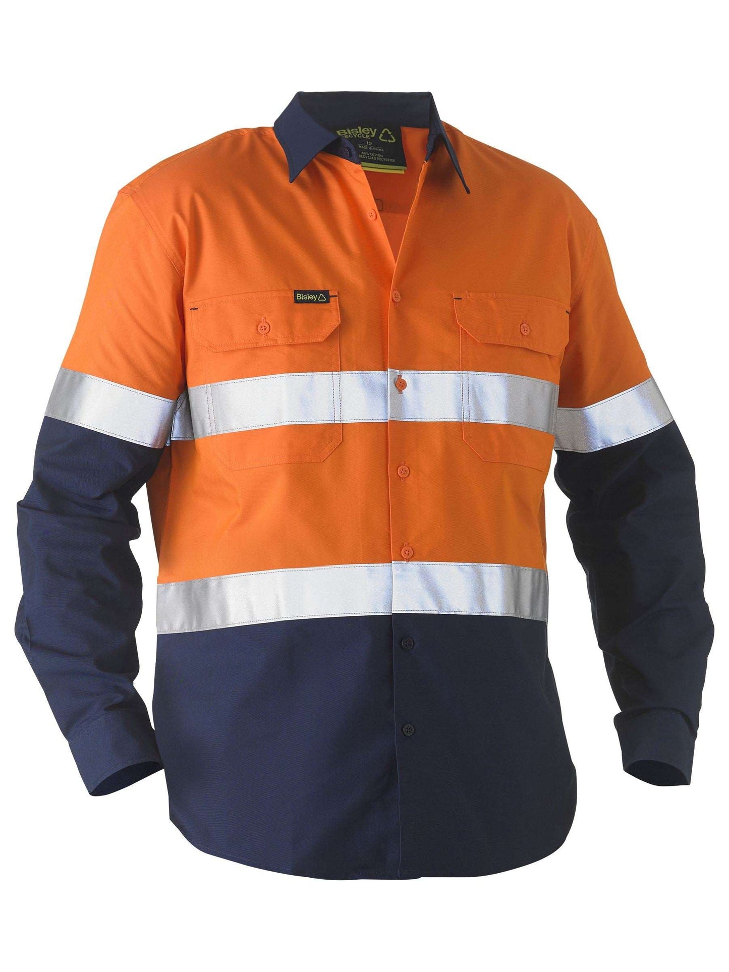 Bisley Recycle Taped Two Tone Hi Vis Drill Shirt Bisley Recycle Taped Two Tone Hi Vis Drill Shirt Bisley Workwear Faster Workwear and Design