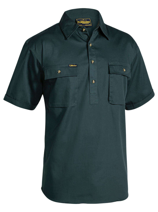 Closed Front Cotton Drill Shirt Closed Front Cotton Drill Shirt Bisley Workwear Faster Workwear and Design