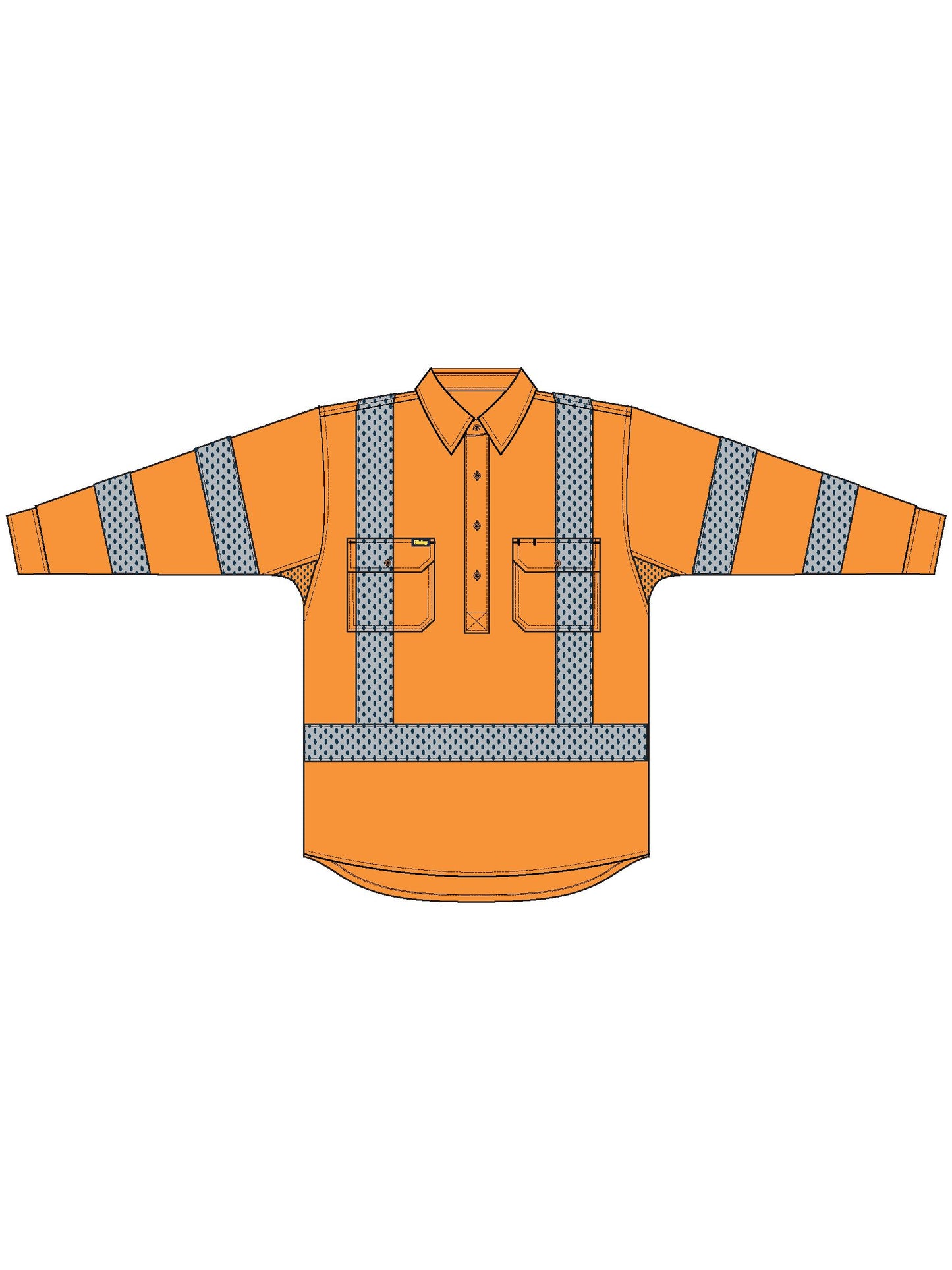 X Taped Closed Front Hi Vis Cool Lightweight Drill Shirt X Taped Closed Front Hi Vis Cool Lightweight Drill Shirt Bisley Workwear Faster Workwear and Design