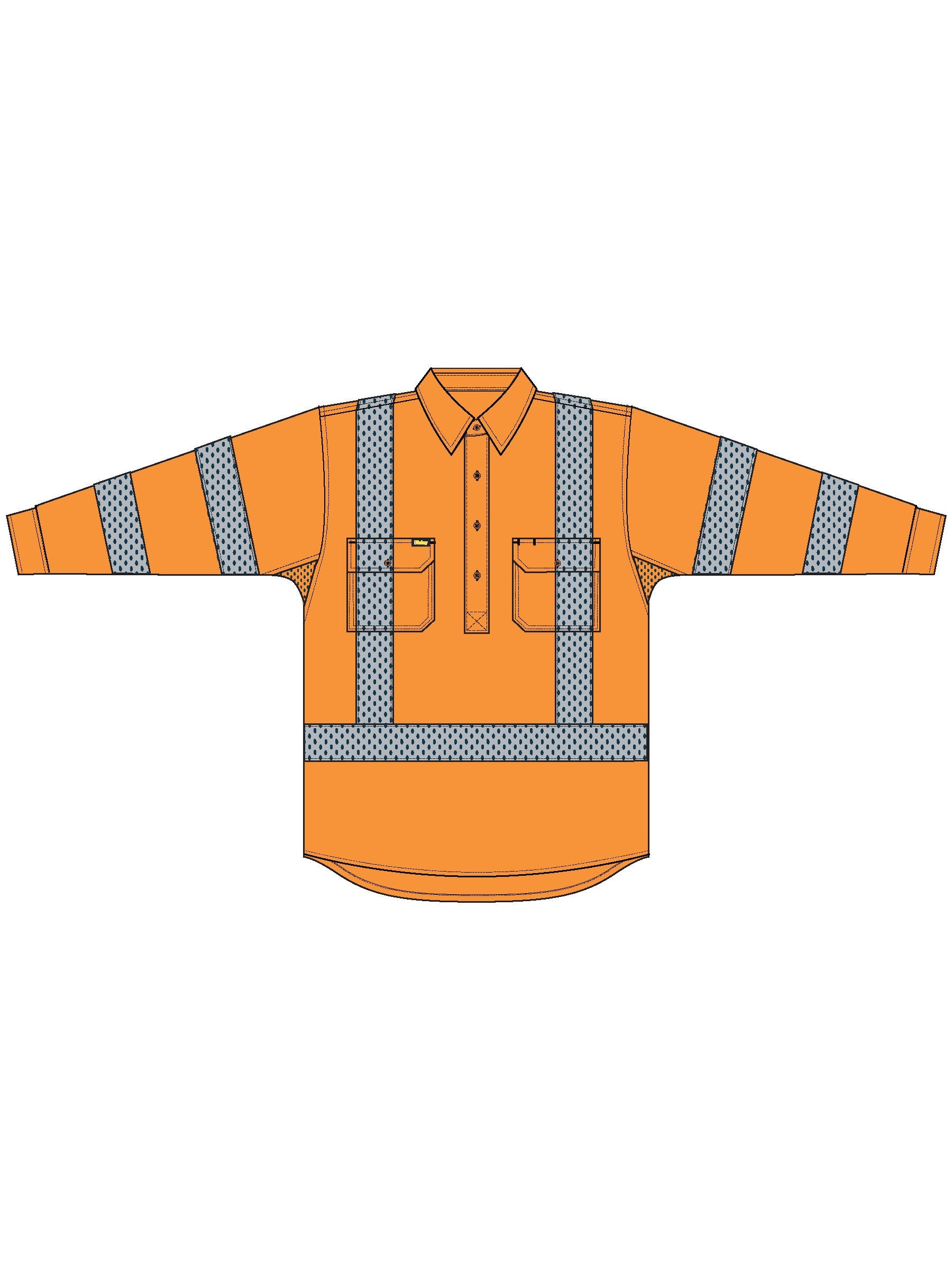 X Taped Closed Front Hi Vis Cool Lightweight Drill Shirt X Taped Closed Front Hi Vis Cool Lightweight Drill Shirt Bisley Workwear Faster Workwear and Design