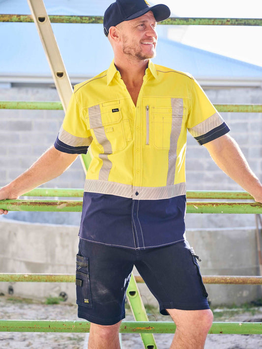 Flx and Move™ Stretch Denim Zip Cargo Shorts Flx and Move™ Stretch Denim Zip Cargo Shorts Bisley Workwear Faster Workwear and Design