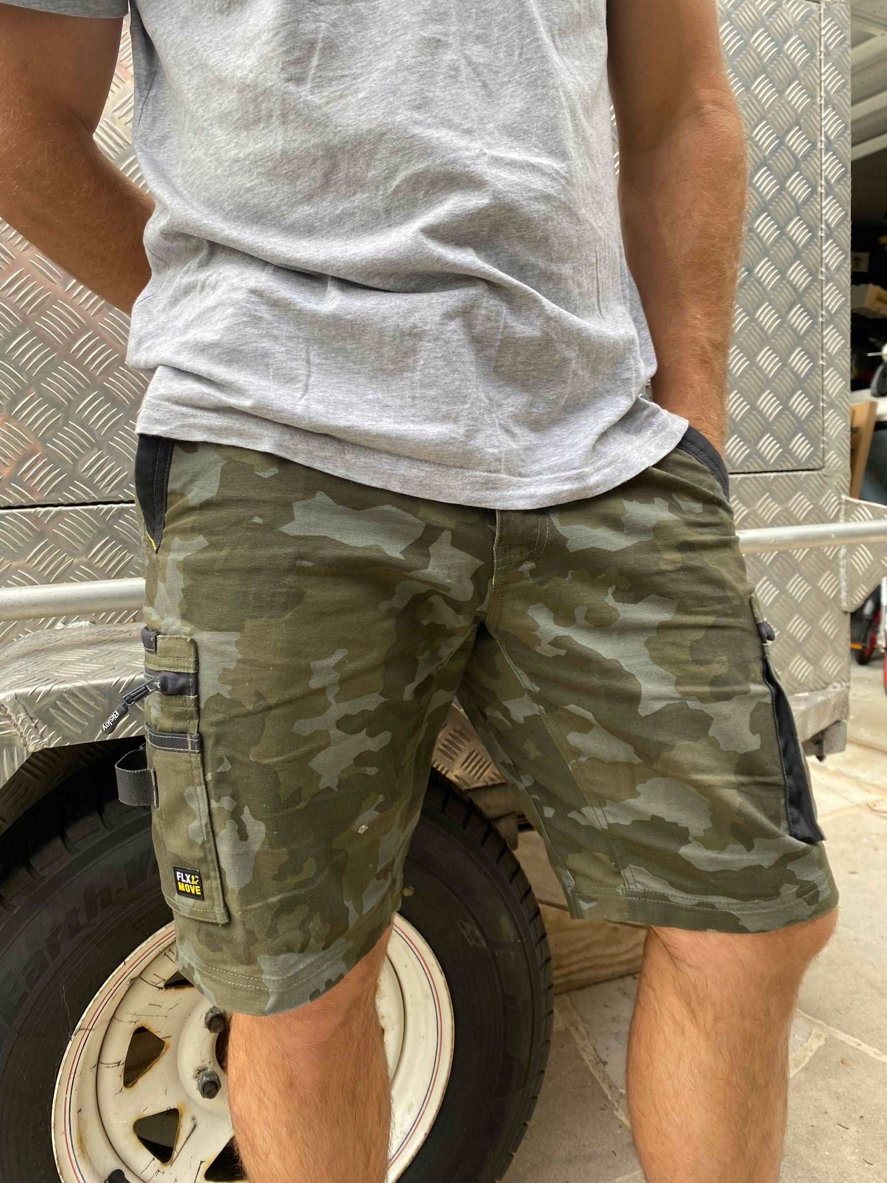 Flx & Move™ Stretch Canvas Camo Cargo Short - Limited Edition Flx & Move™ Stretch Canvas Camo Cargo Short - Limited Edition Bisley Workwear Faster Workwear and Design