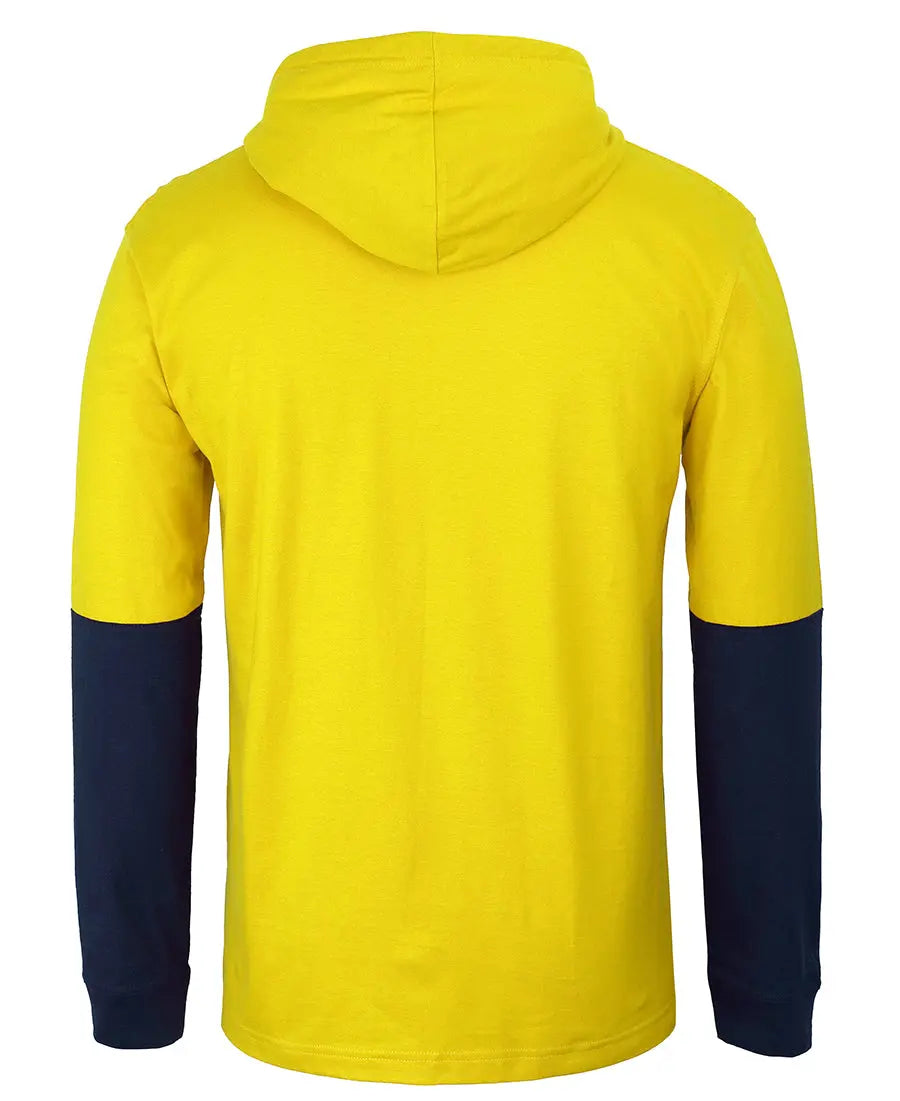 Hi Vis L/S Cotton Tee with Hood - Premium Apparel & Accessories from - Just $29.95! Shop now at Faster Workwear and Design