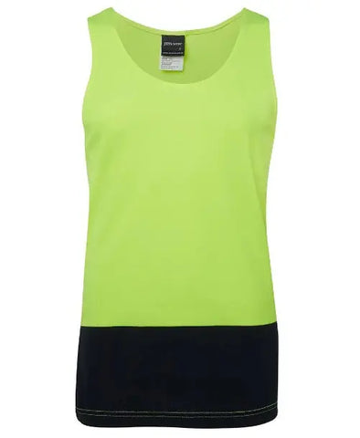 Hi Vis Singlet Lime/Navy or Orange/Navy - Premium Singlet from - Just $11.50! Shop now at Faster Workwear and Design